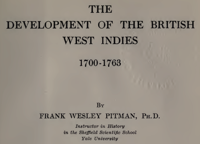 The Development of the British West Indies